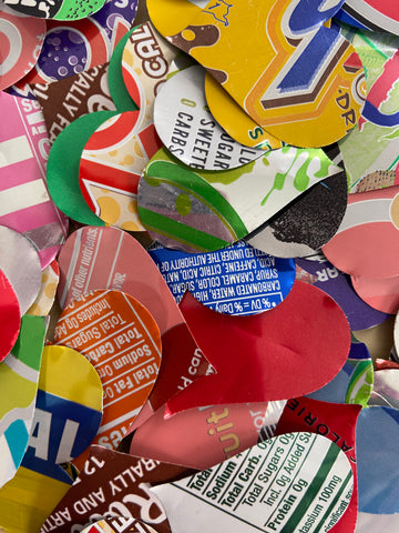 Aluminum Can Confetti and Shapes Hearts!