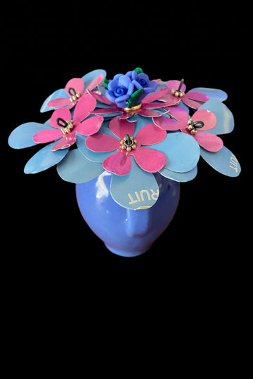 aluminum can art flower bouquet