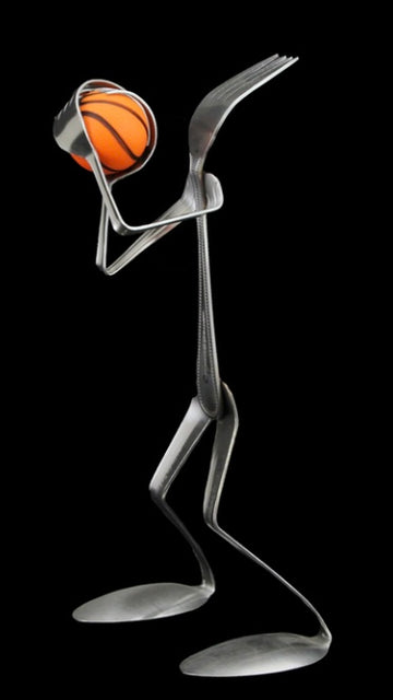 Forked Up Art Basketball Player Fork