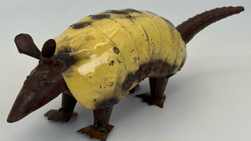 Repurposed Metal Art Armadillo Small