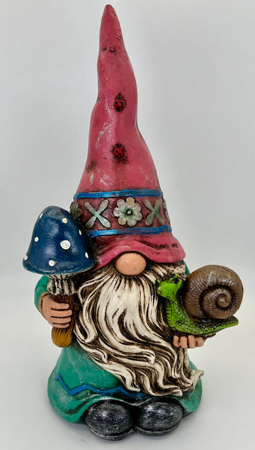 imports gnome pink hat/teal jacket