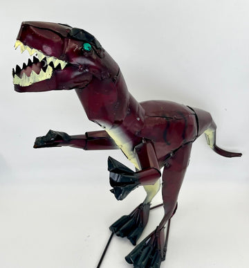 Repurposed Metal Art Dinosaur