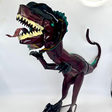 Repurposed Metal Art Dinosaur