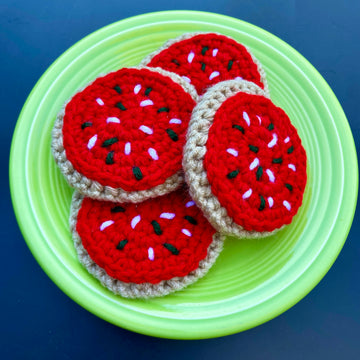 Crochet food Christmas Cookie Red