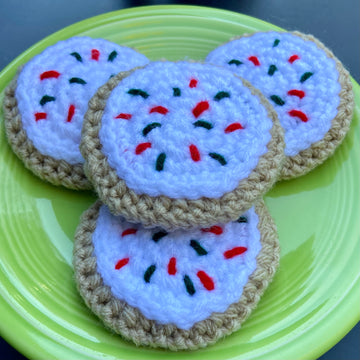 Crochet food Christmas Cookie White