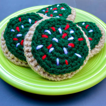 Crochet food Christmas Cookie Green