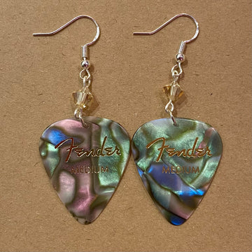 Jewelry Guitar Pick Earrings Mixed Shell