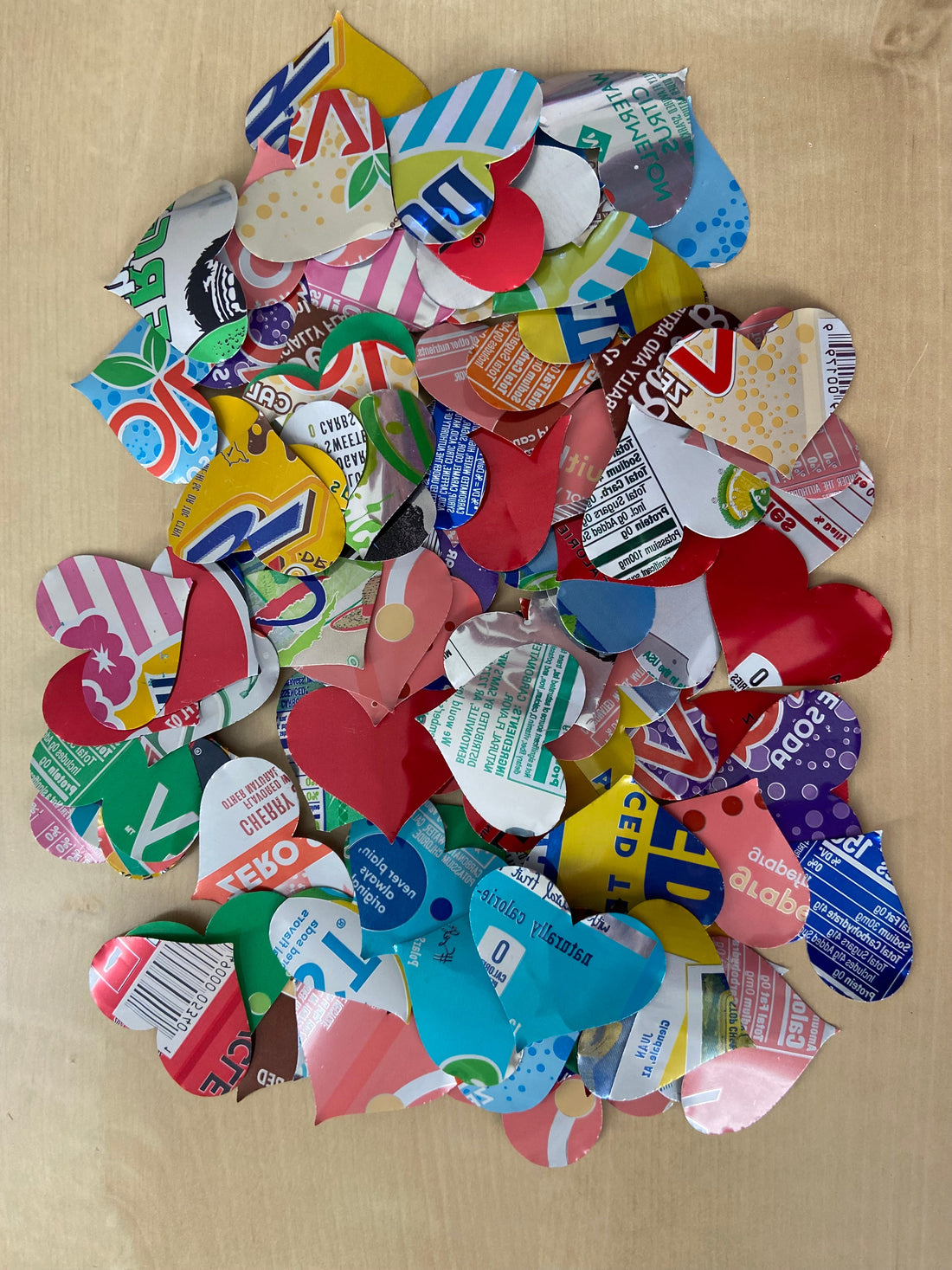 Aluminum Can Confetti and Shapes Hearts!