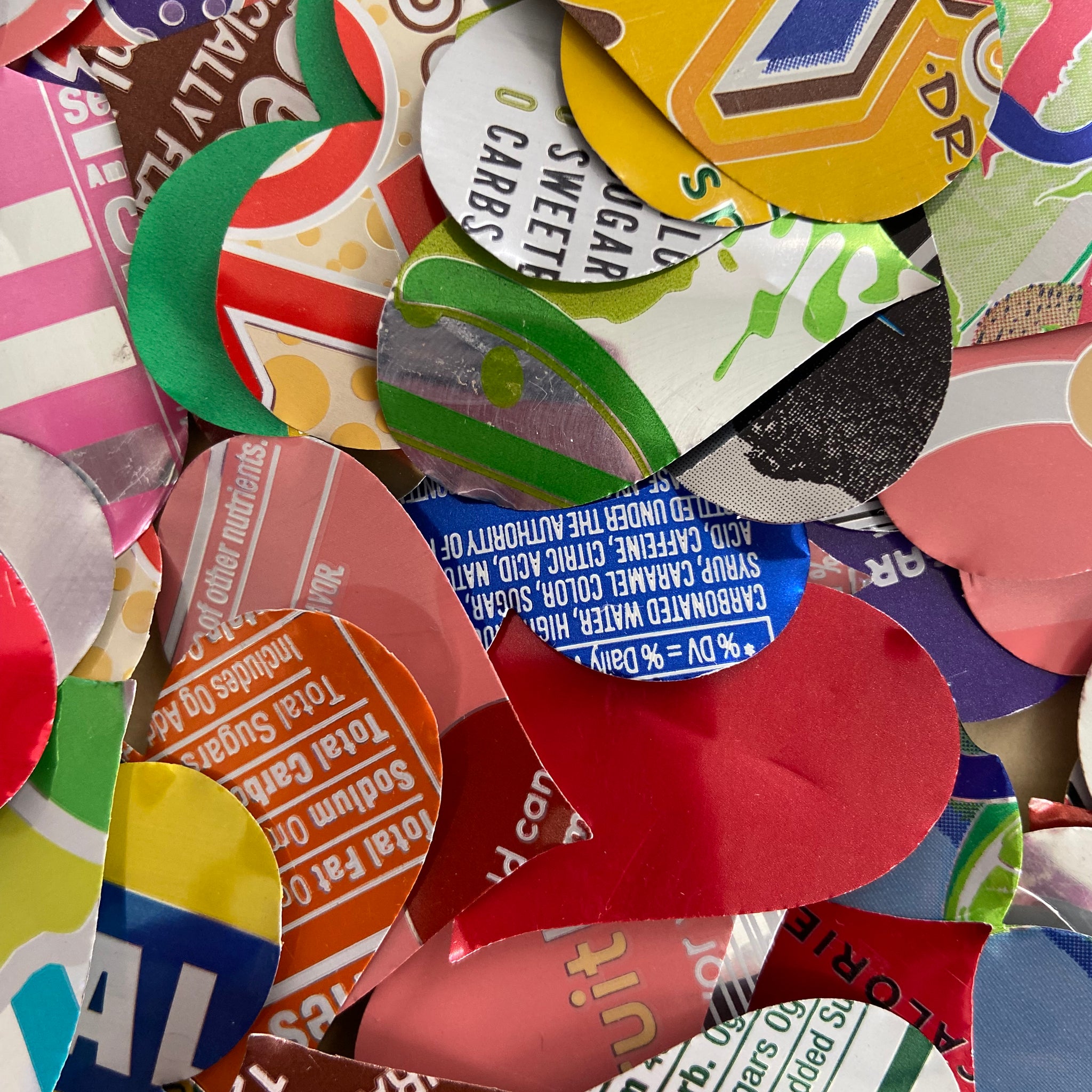 Aluminum Can Confetti and Shapes Hearts!