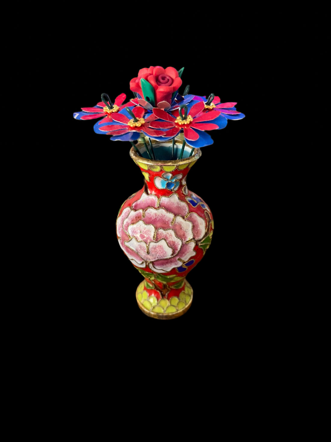 aluminum can art flower bouquet