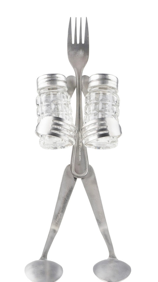 Forked Up Art Salt and Pepper Shaker Fork