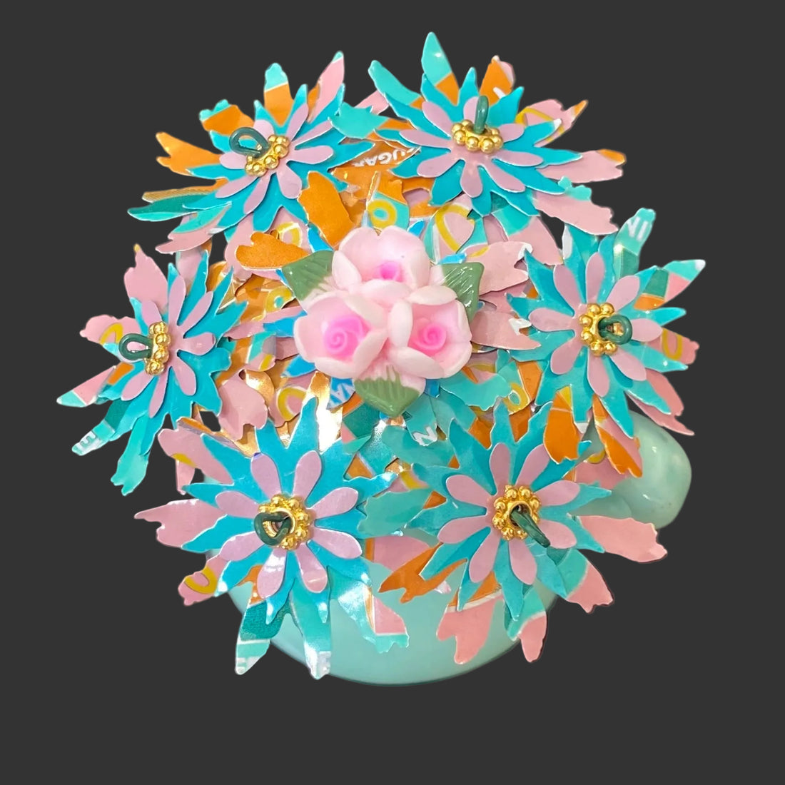 Aluminum  Can  Art Flower Bouquets