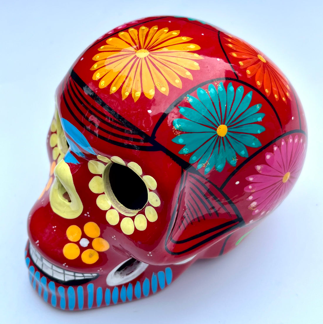 Large Painted Skull Red Gloss