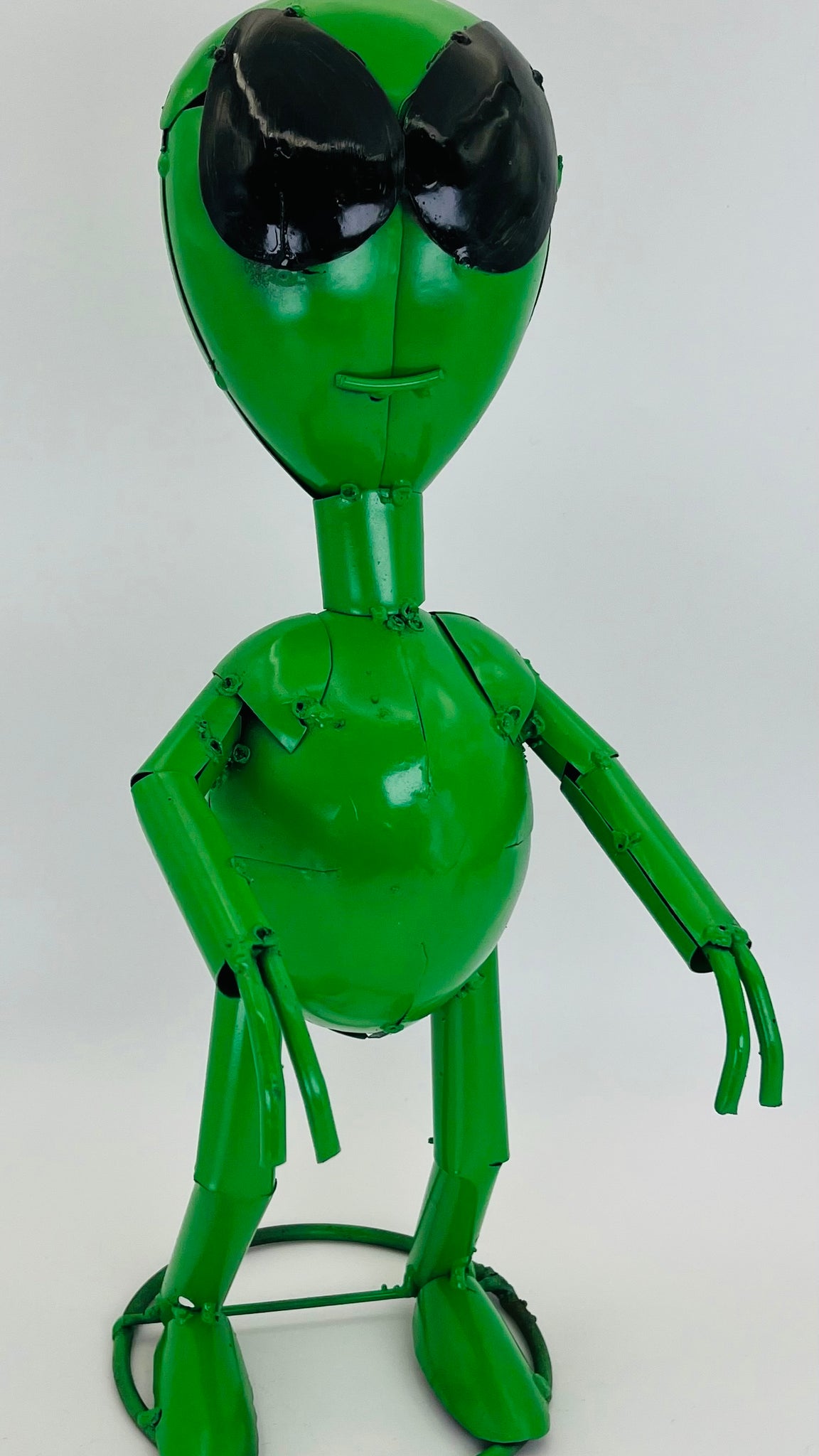 Repurposed Metal Art Alien Green