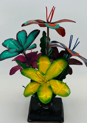 Repurposed Metal Art Lilly Bunch Multi