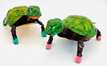 Repurposed Metal Art Tiny Turtle Single Green