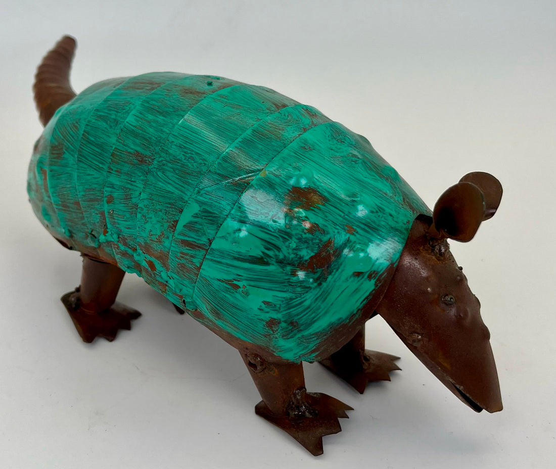 Repurposed Metal Art Armadillo Small