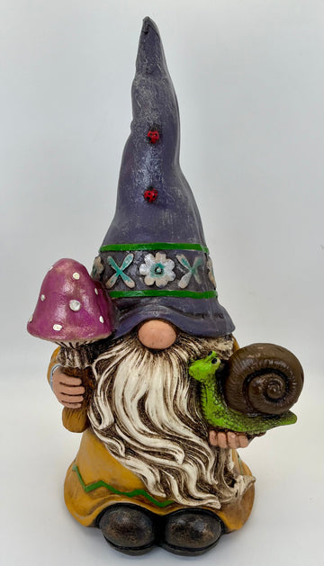 imports gnome purple hat/yellow jacket