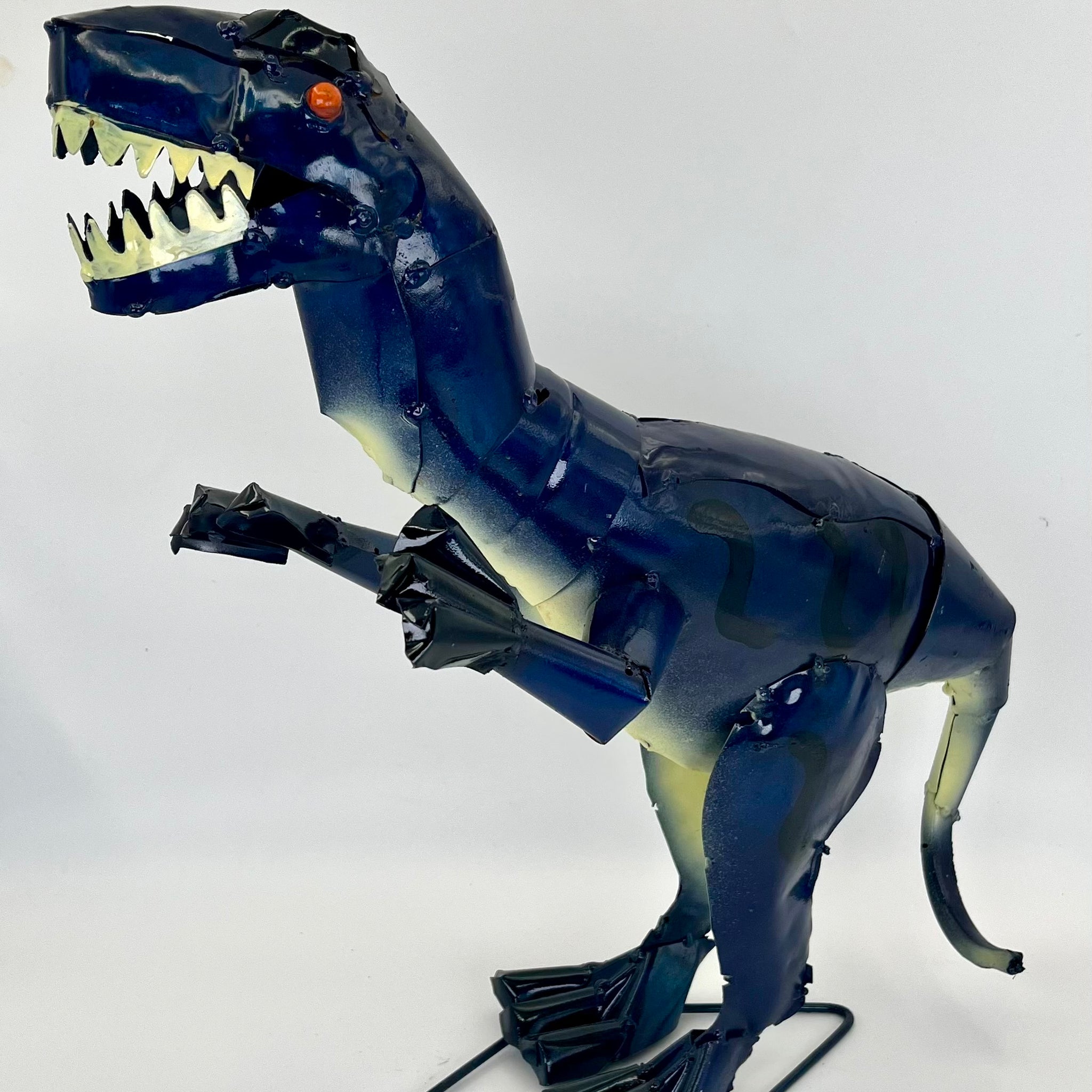 Repurposed Metal Art Dinosaur