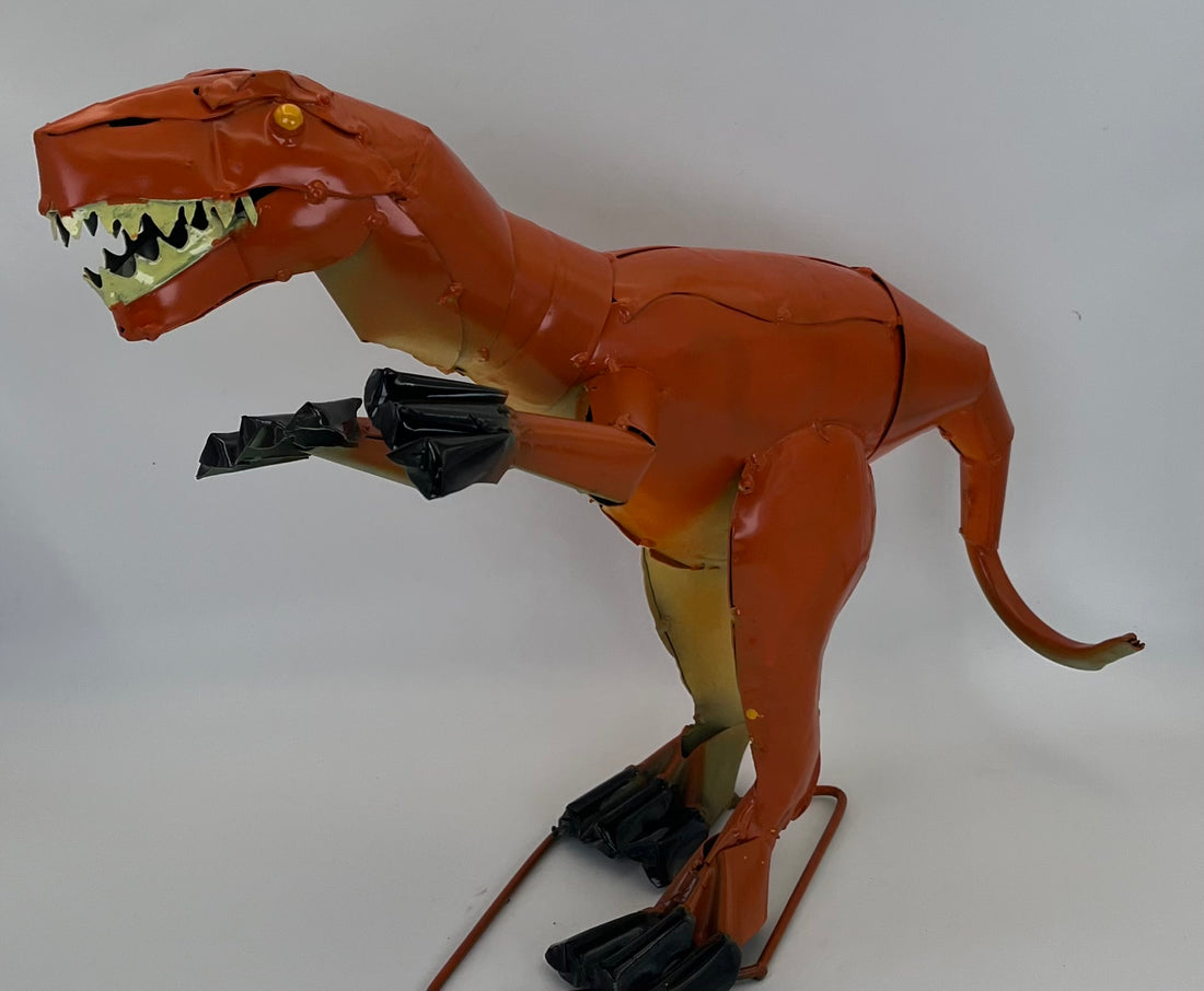 Repurposed Metal Art Dinosaur