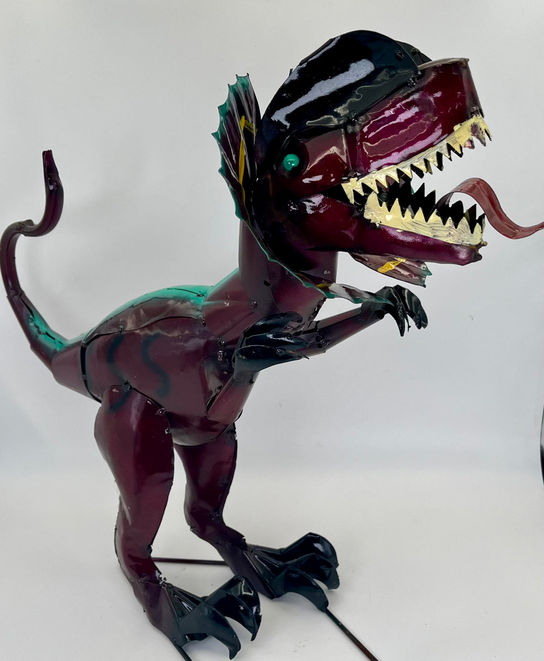 Repurposed Metal Art Dinosaur