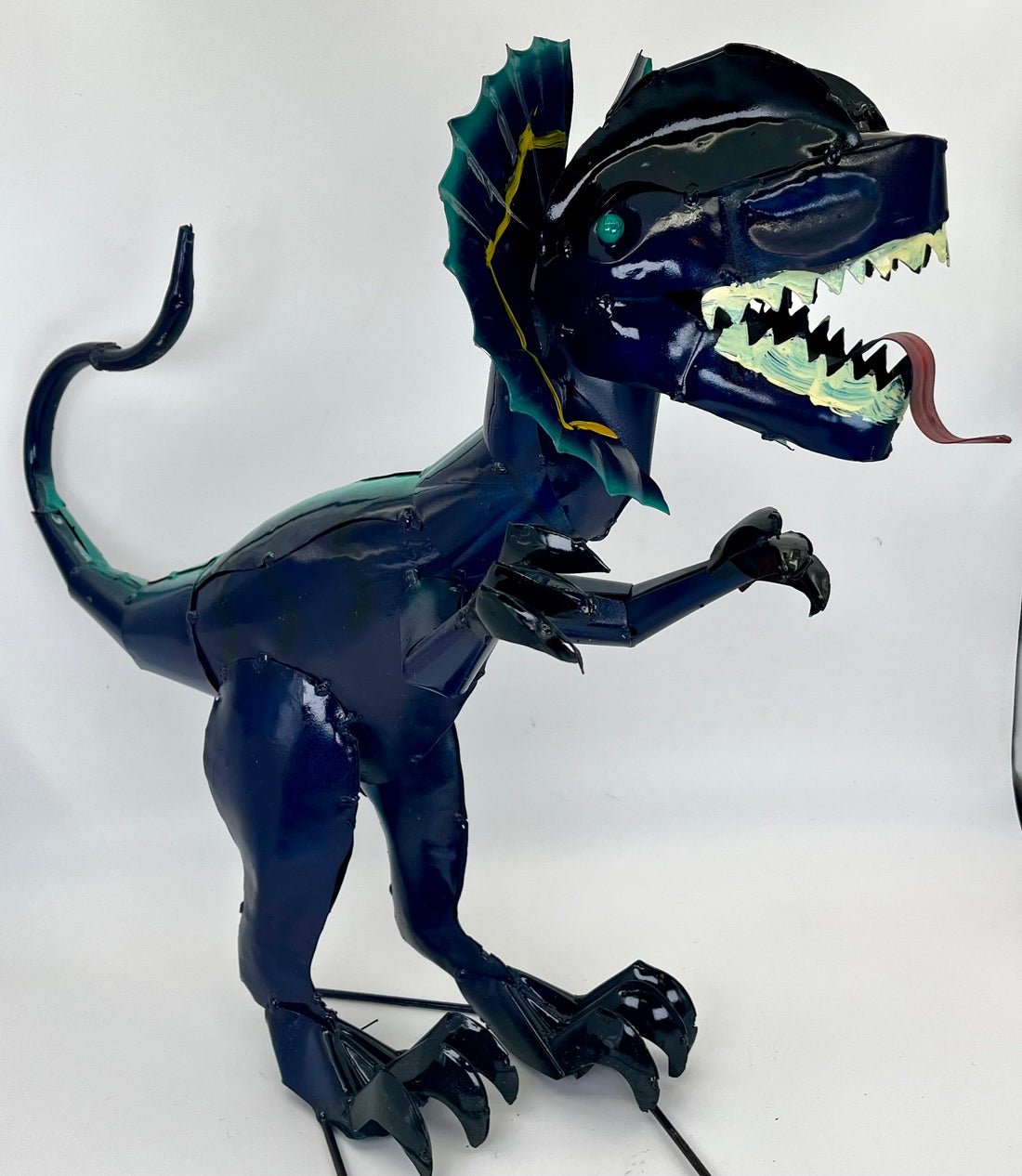 Repurposed Metal Art Dinosaur