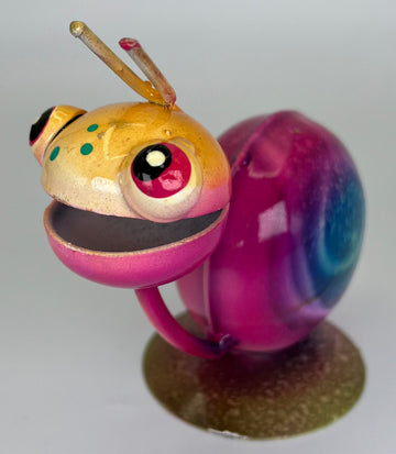 auto paint metal art snail pink medium