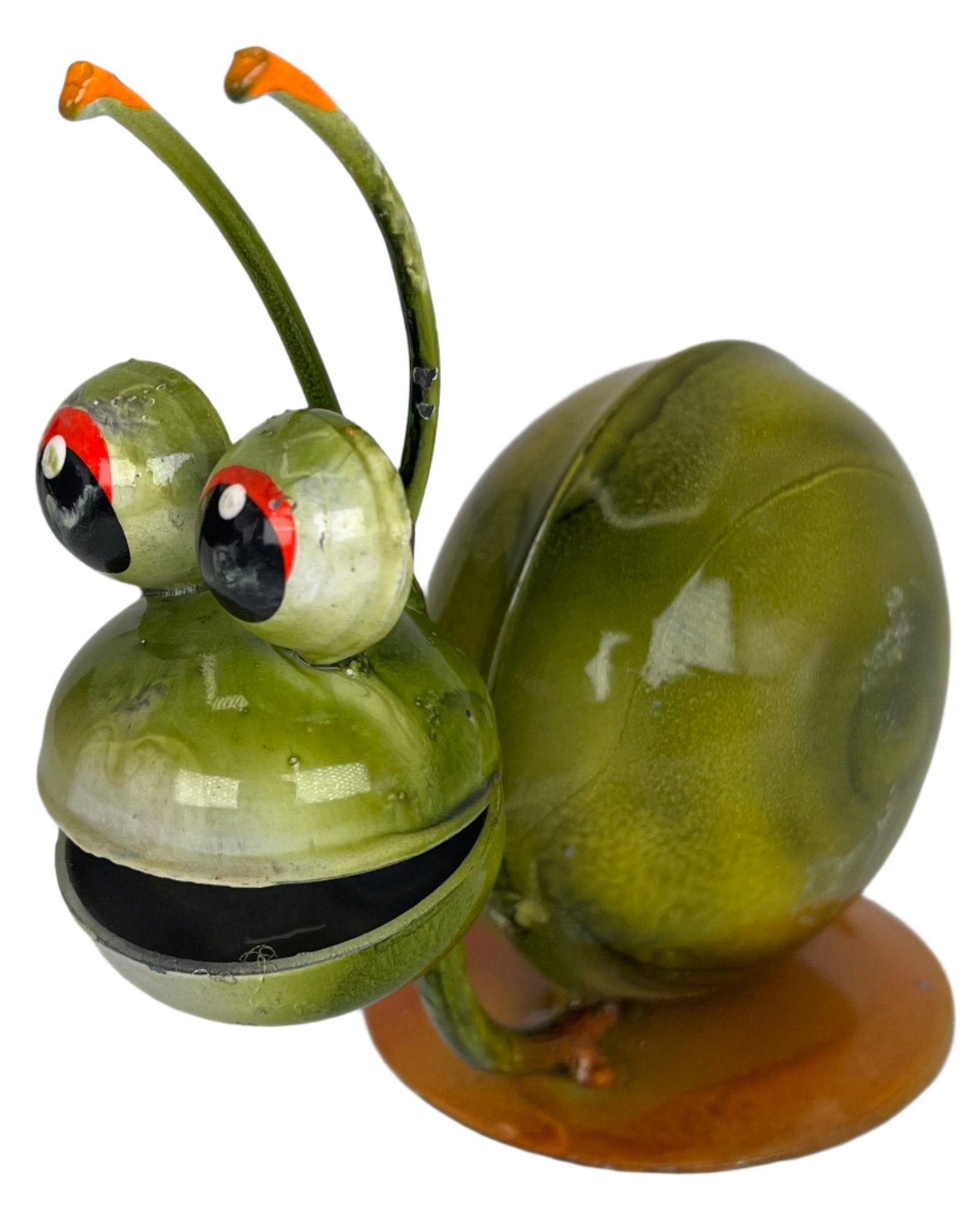 auto paint metal art snail green large