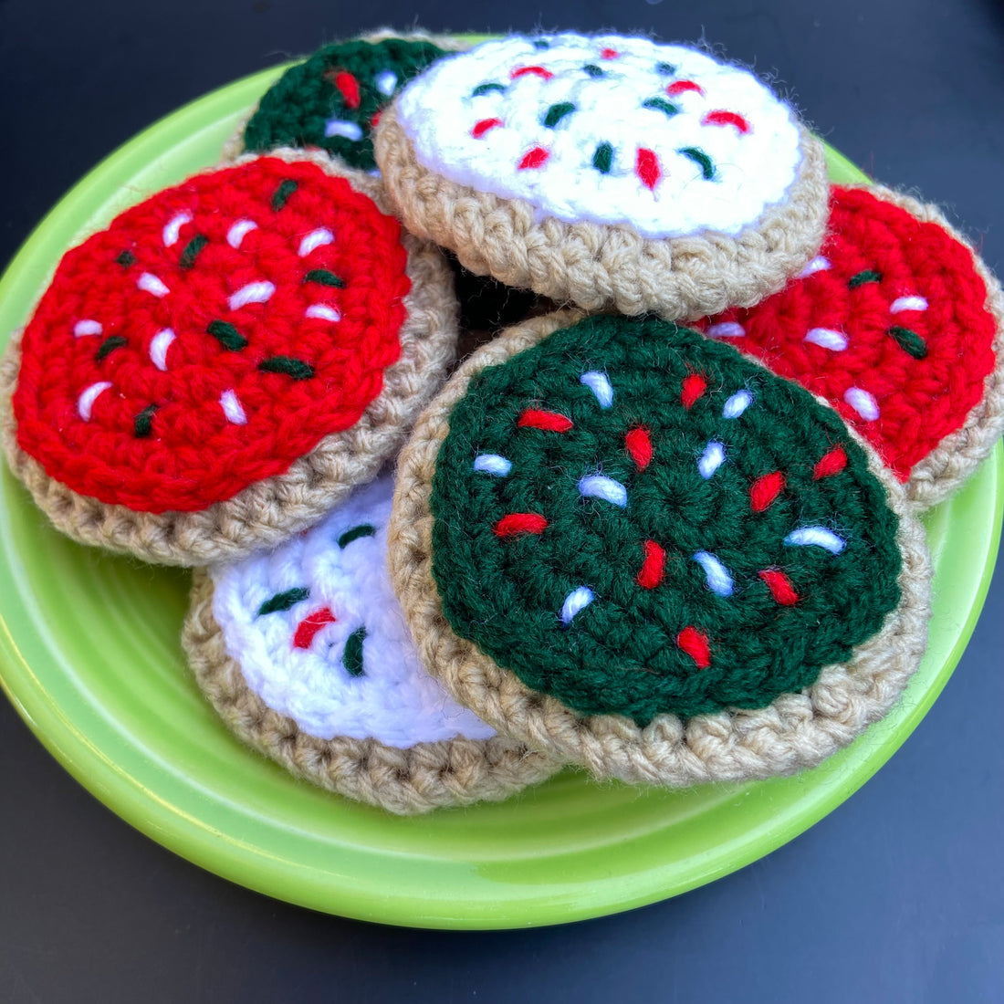 Crochet food Christmas Cookie Green