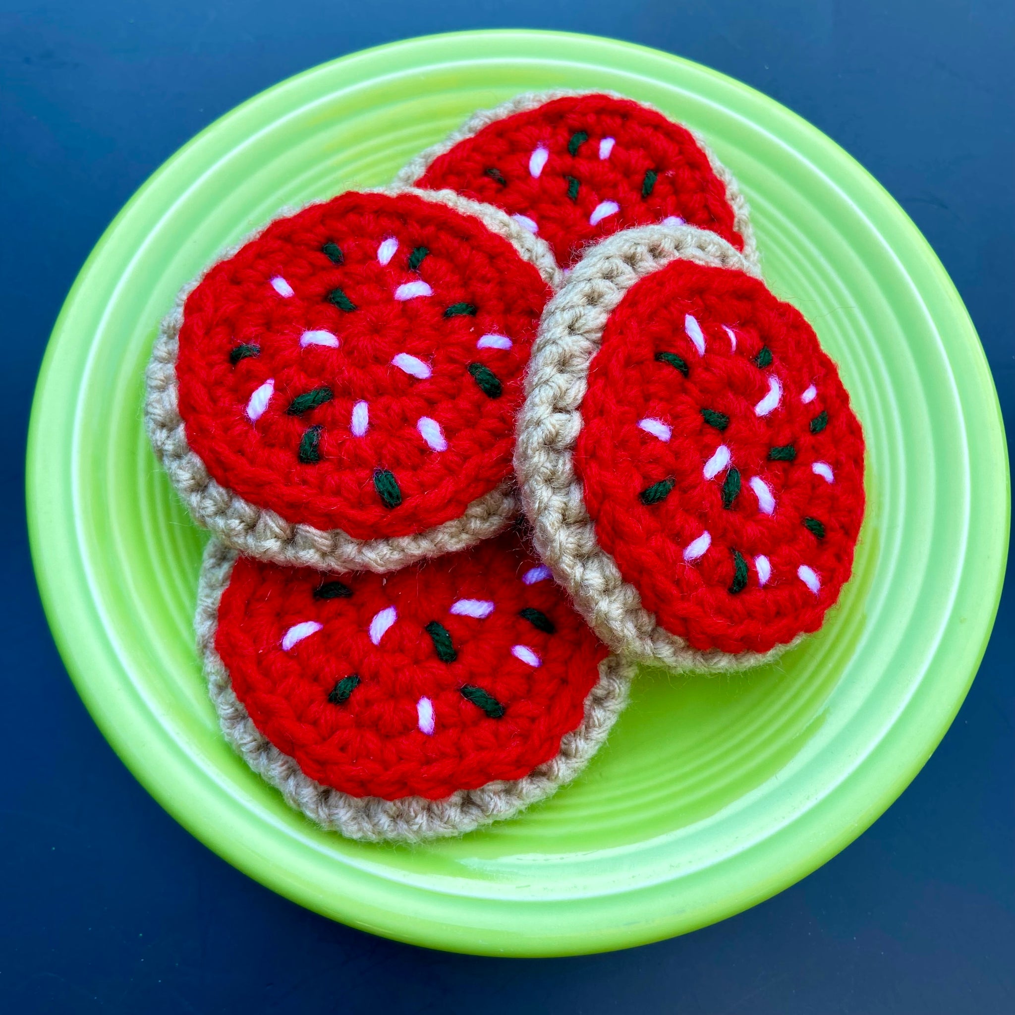 Crochet food Christmas Cookie Red